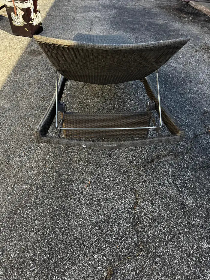 Modern outdoor wicker sun lounger