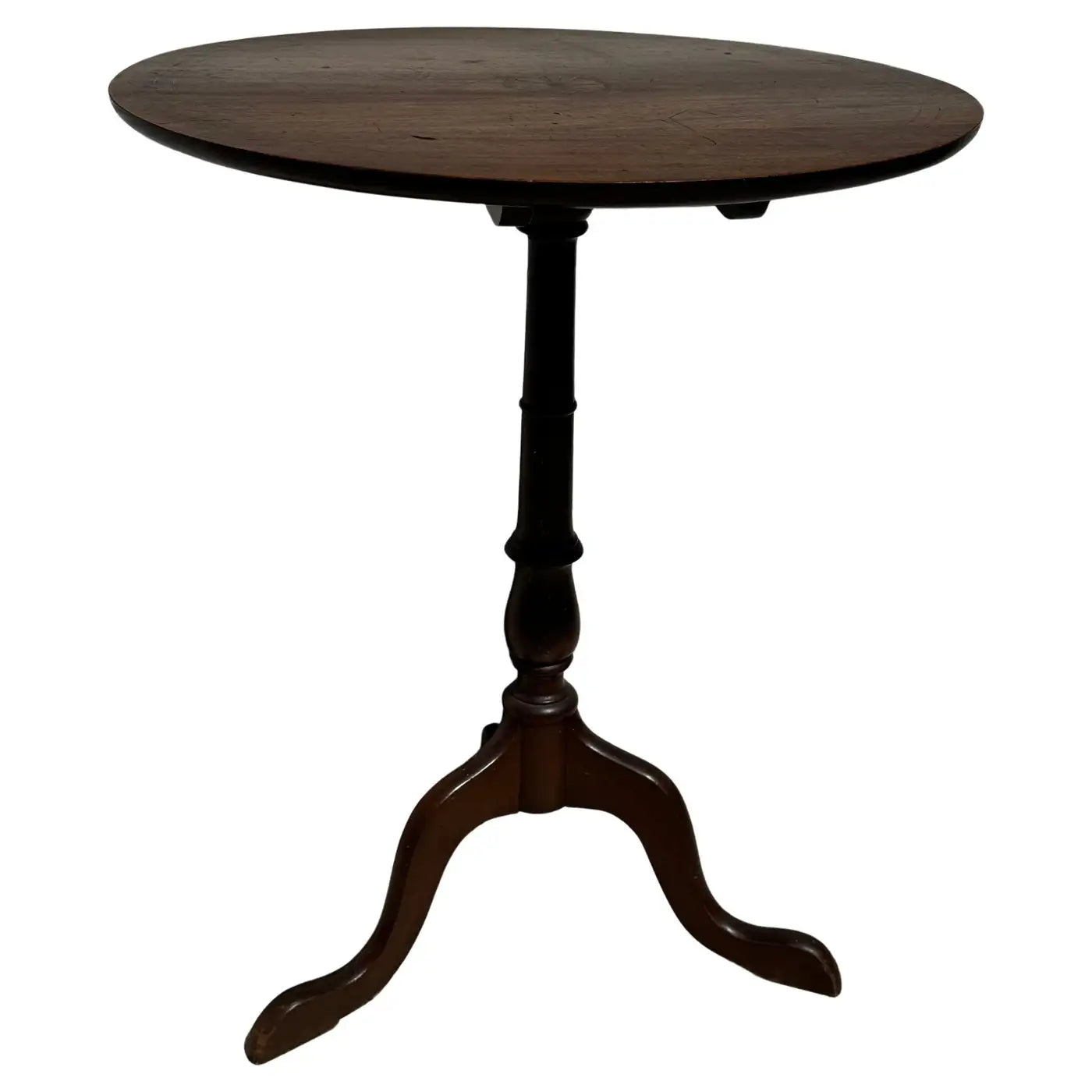 Collectible Mahogany Tilt-Top Table with Artful Inlay