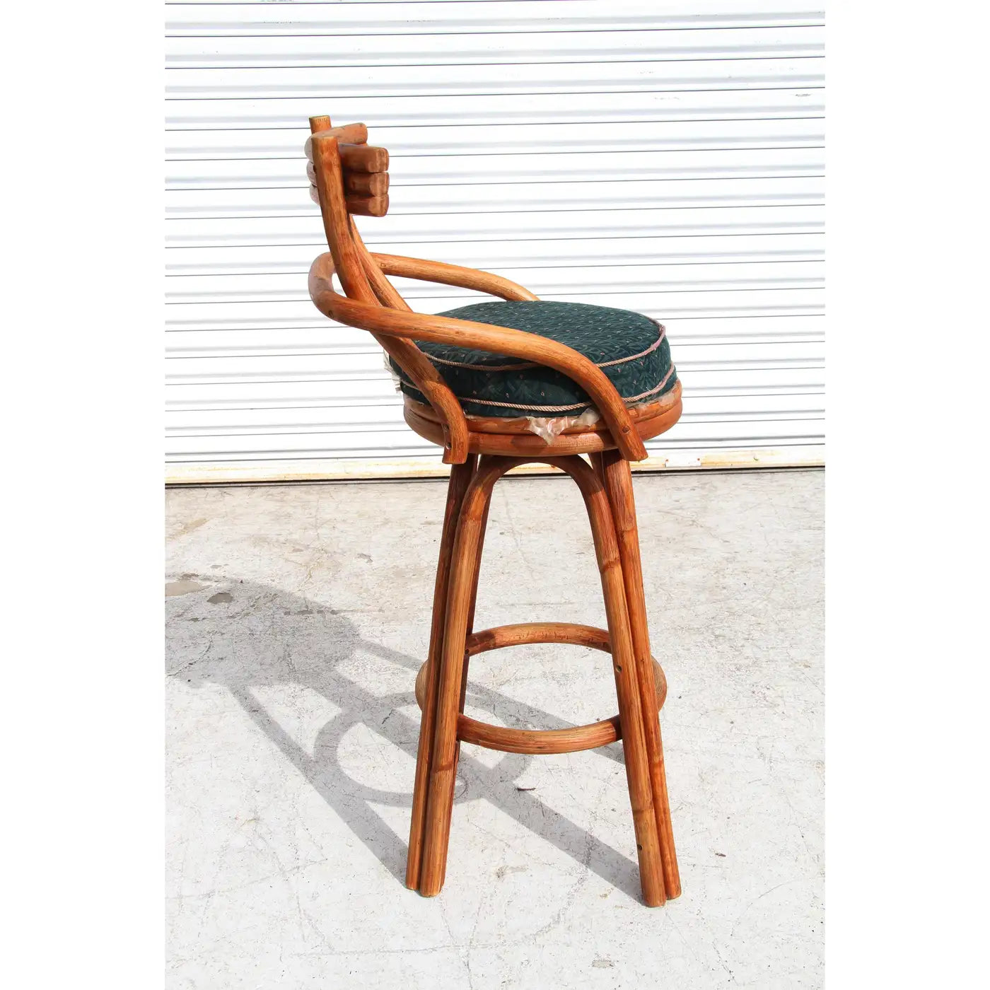 Retro bar stools American modernist rattan