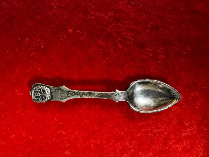 Collectible silver spoon brooch