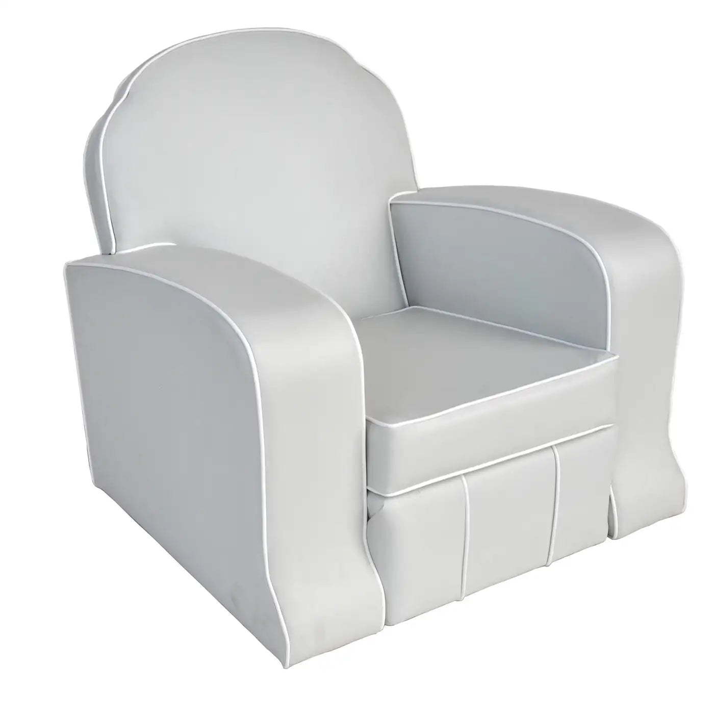 Off white leather Art Deco lounge chair