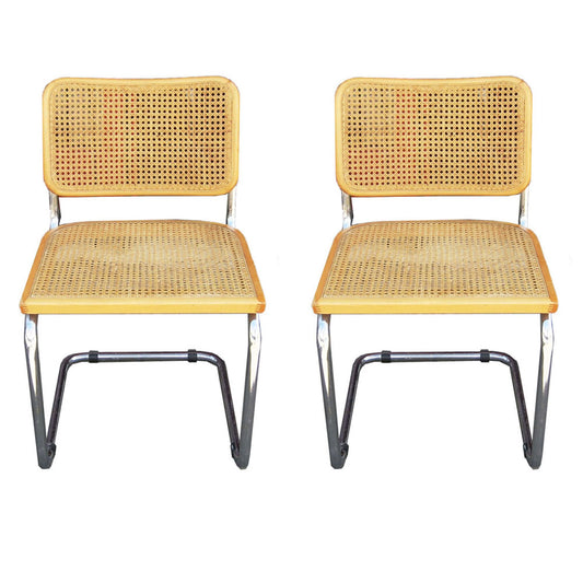 Pair of Vintage Italian Marcel Breuer Cesca Side Chairs
