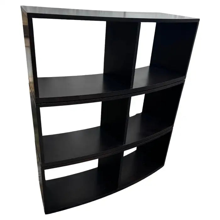 Bow front glass display case modern style