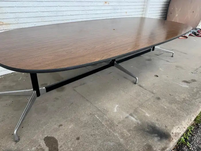 Modern executive boardroom table with minimalist design