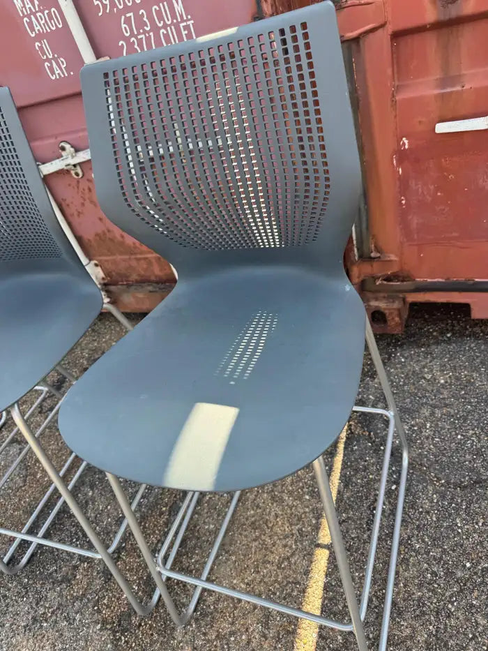 Modern architectural bar stool with chrome construction