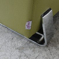 Versatile green bench chrome base entryway seating modern