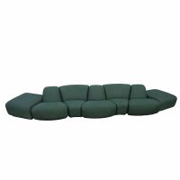 Oversized curved sectional sofa modular group seating