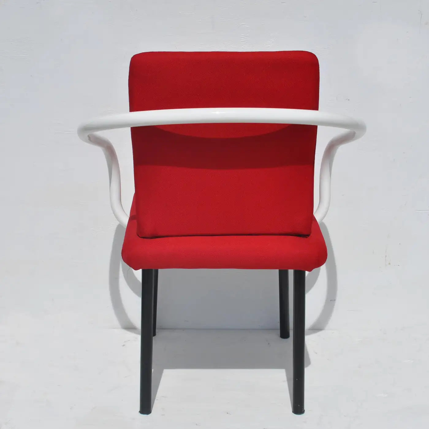 Sculptural modern Mandarin chair white arms