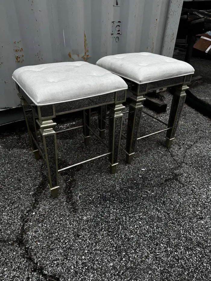 Mirrored accent stool contemporary design