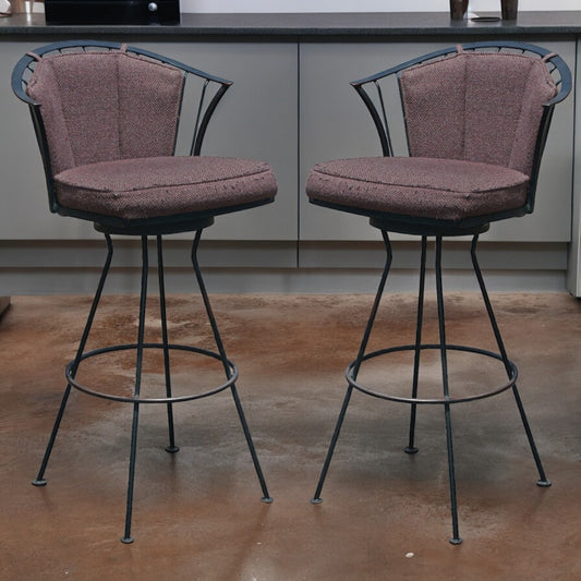 (2) Vintage Woodard Wrought Iron Counter/Bar Stools (MR10715)