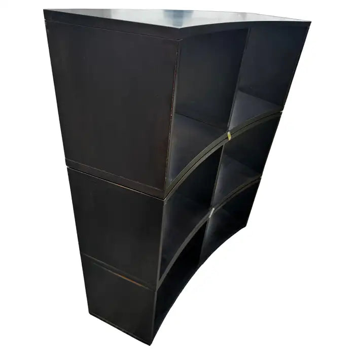 Modular display case with curved glass front