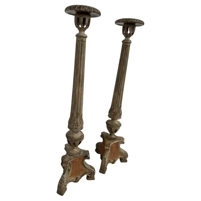 Pair of decorative candlestick torchieres