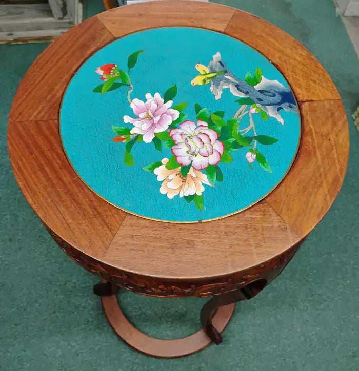 Rosewood pedestal side table