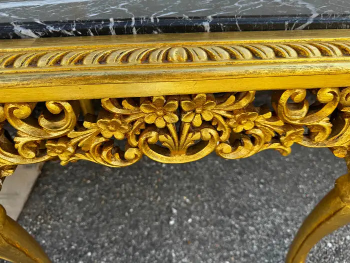 Ornate end tables with natural marble veining classic decor