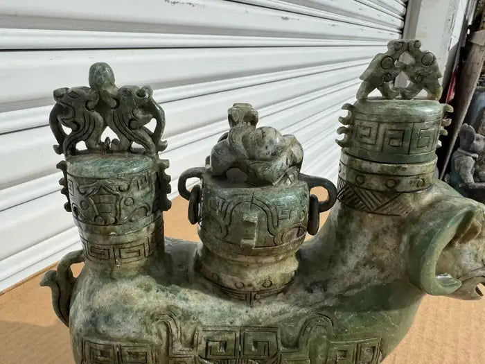 Jade ram decorative object for shelf or console display