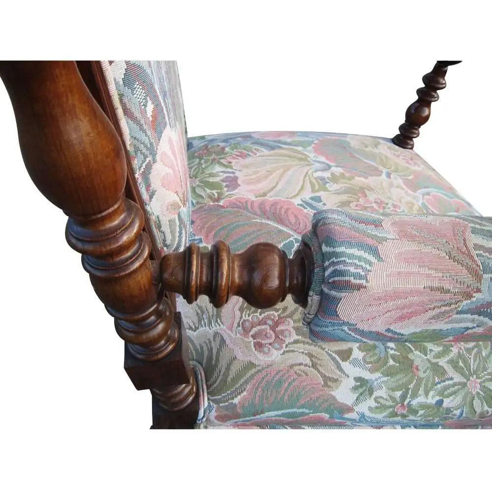 Ornately carved Victorian parlor chair