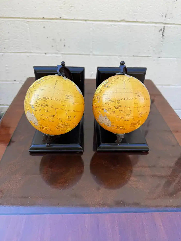 Decorative world globe bookends