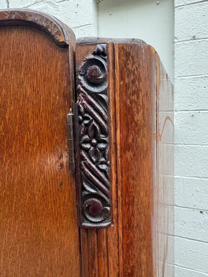 Vintage bedroom armoire with handcrafted wood finish