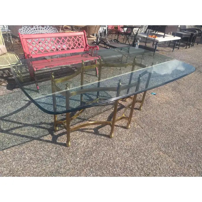 Vintage glass table top for decorative dining base