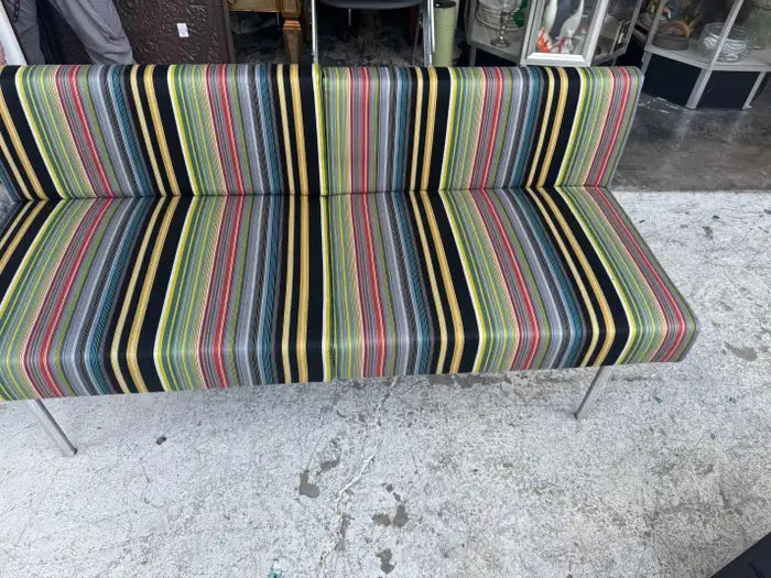Modern entryway bench with tailored upholstery