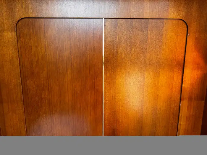 Designer walnut media armoire