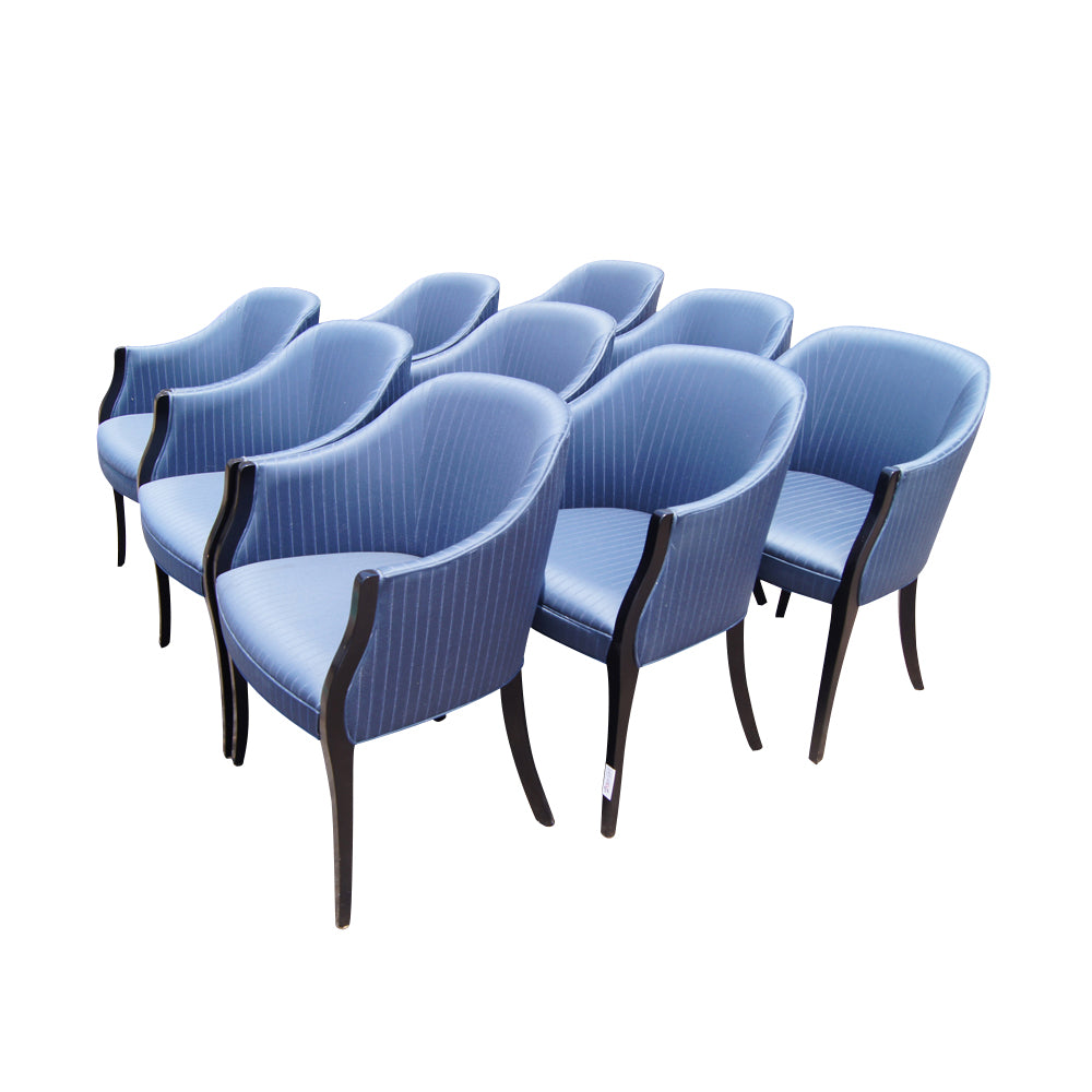 Classic French club chair with curved wood arms