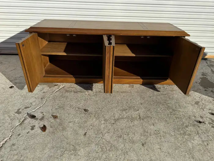 Drexel mid century buffet with minimalist cabinet design