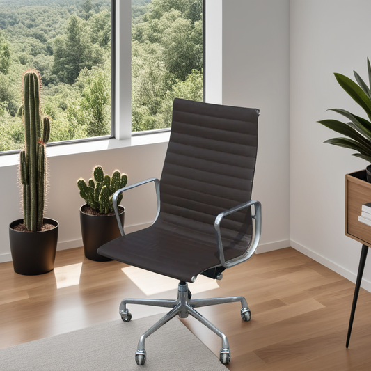 Eames Aluminum Group executive leather chair