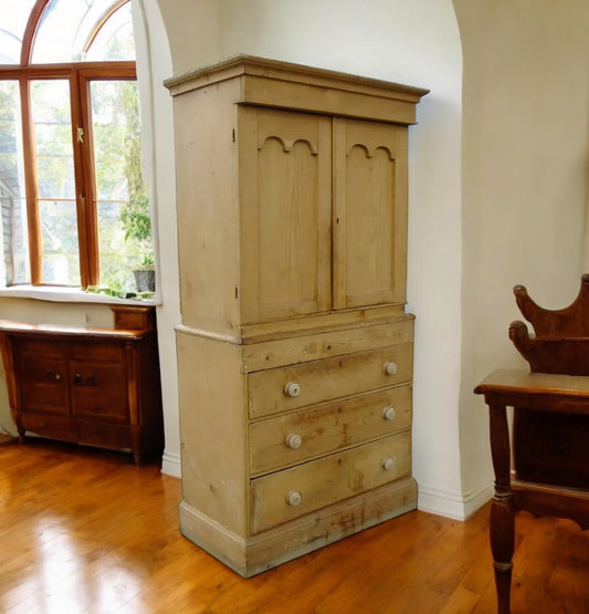 Early 20th century antique pine cupboard