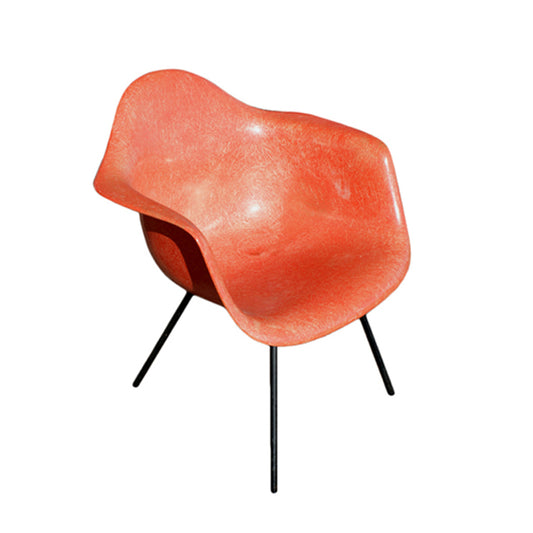 Early Herman Miller shell lounge chair orange fiberglass