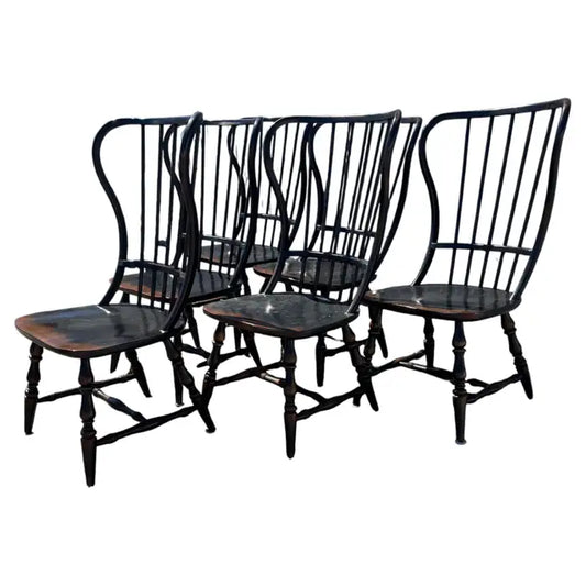 ebony spindle back dining chairs set black wood seating