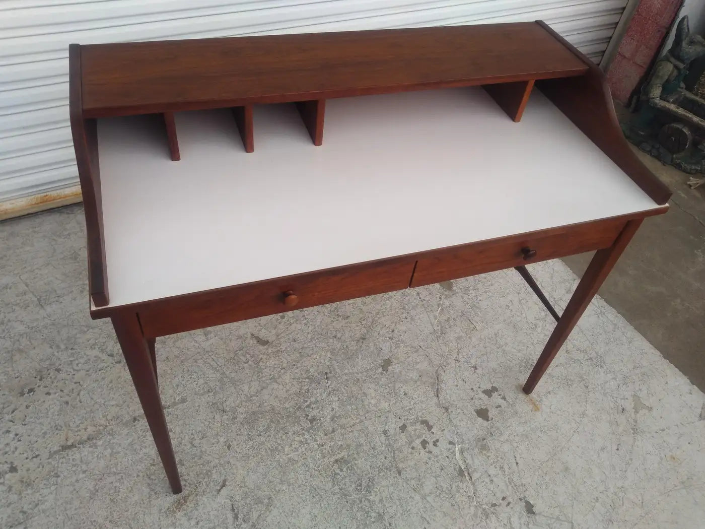 Minimalist MCM home office desk Drexel Biscayne