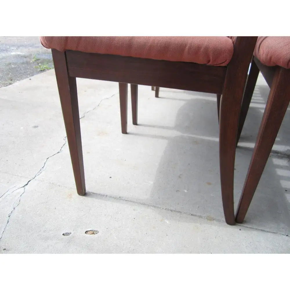 Mid-century modern rosewood slat back chairs set dining