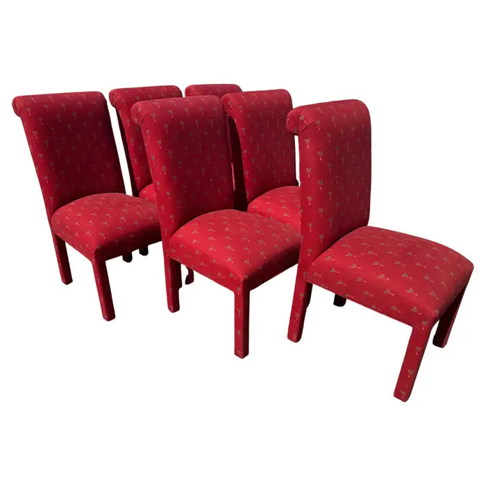 Elegant fabric dining chairs set with cushioned seating