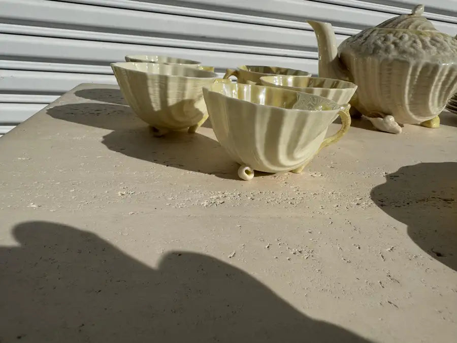Neptune pattern tea set with delicate porcelain craftsmanship