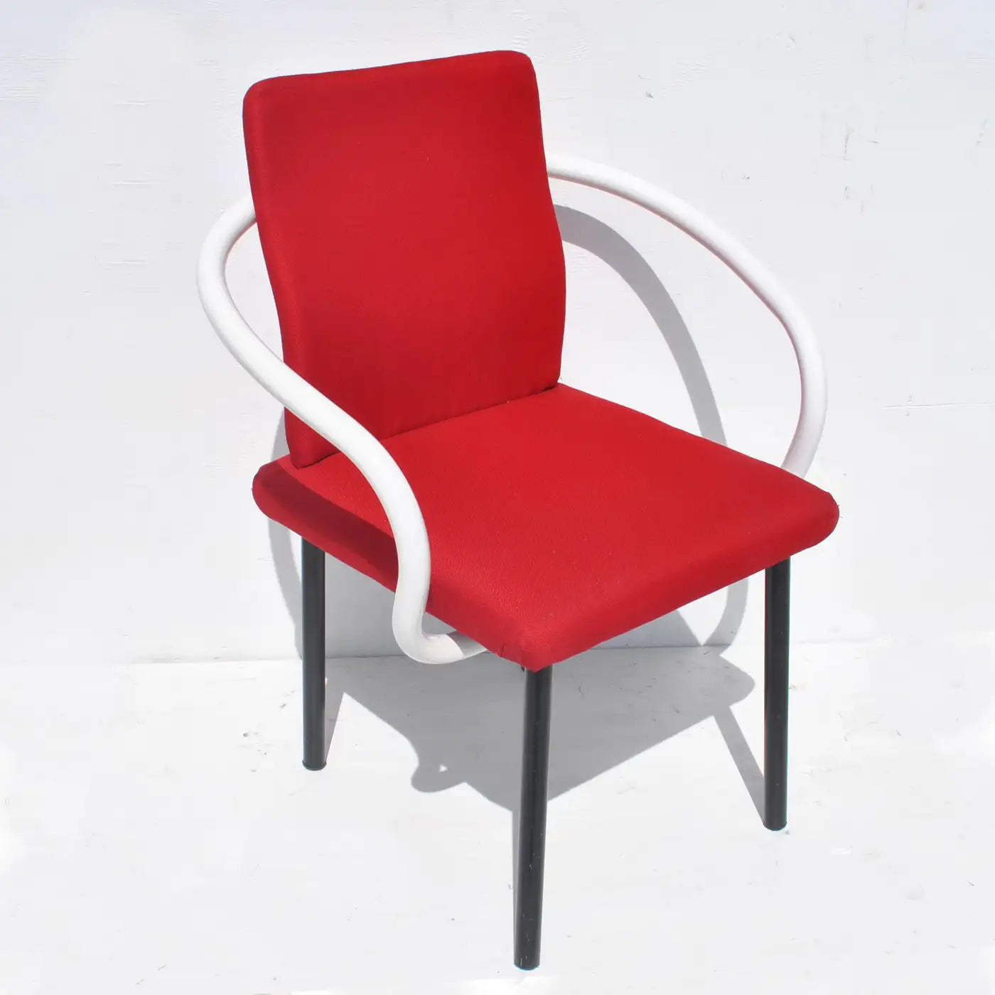 Knoll International red arm dining chair set