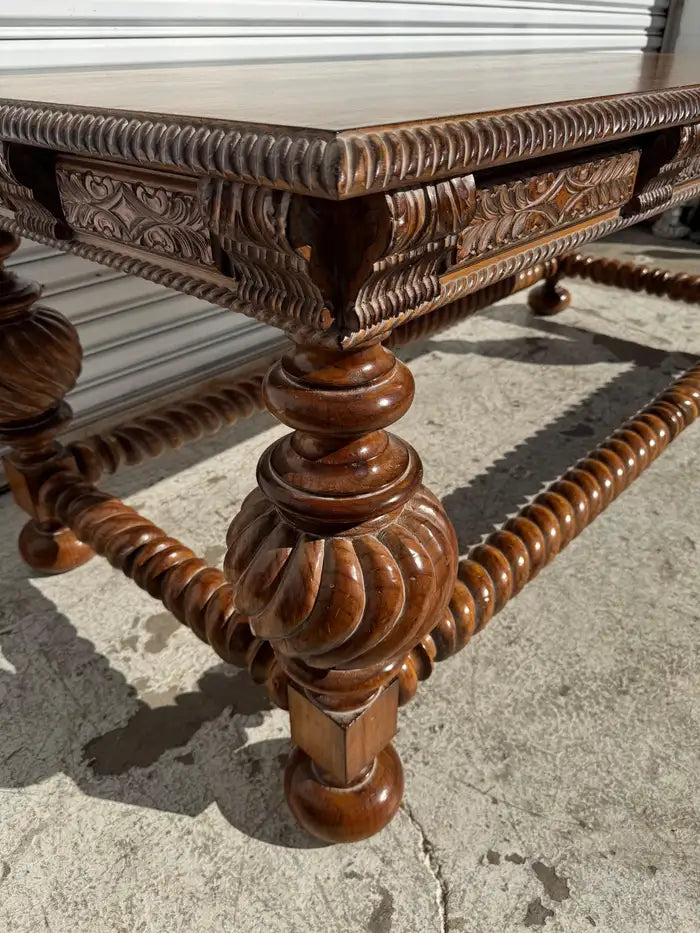 Italian carved walnut desk