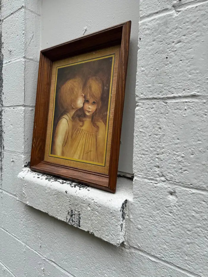 Mid century portrait artwork with nostalgic vintage appeal
