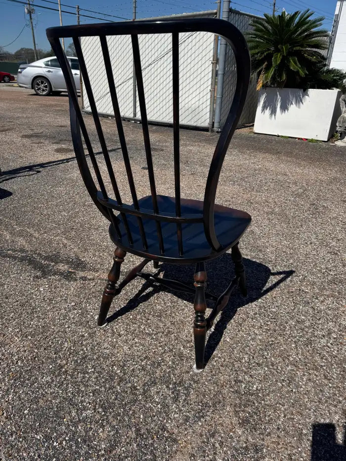 farmhouse spindle back chairs ebony finish dining seating