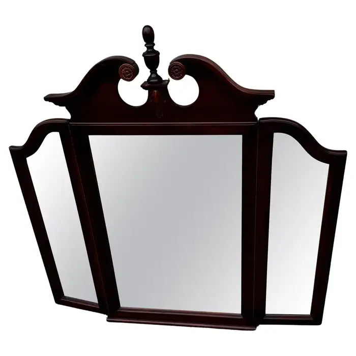 Federal style cherry trifold mirror beveled glass