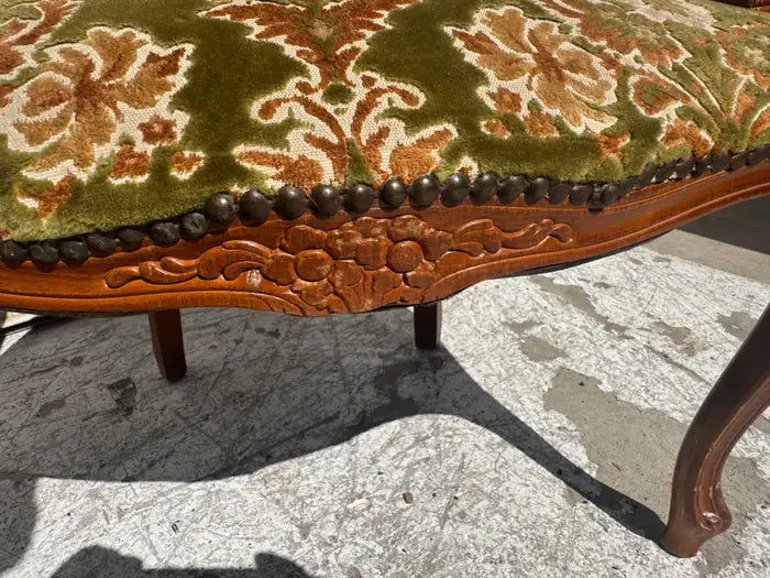 french style accent chair carved wood arms