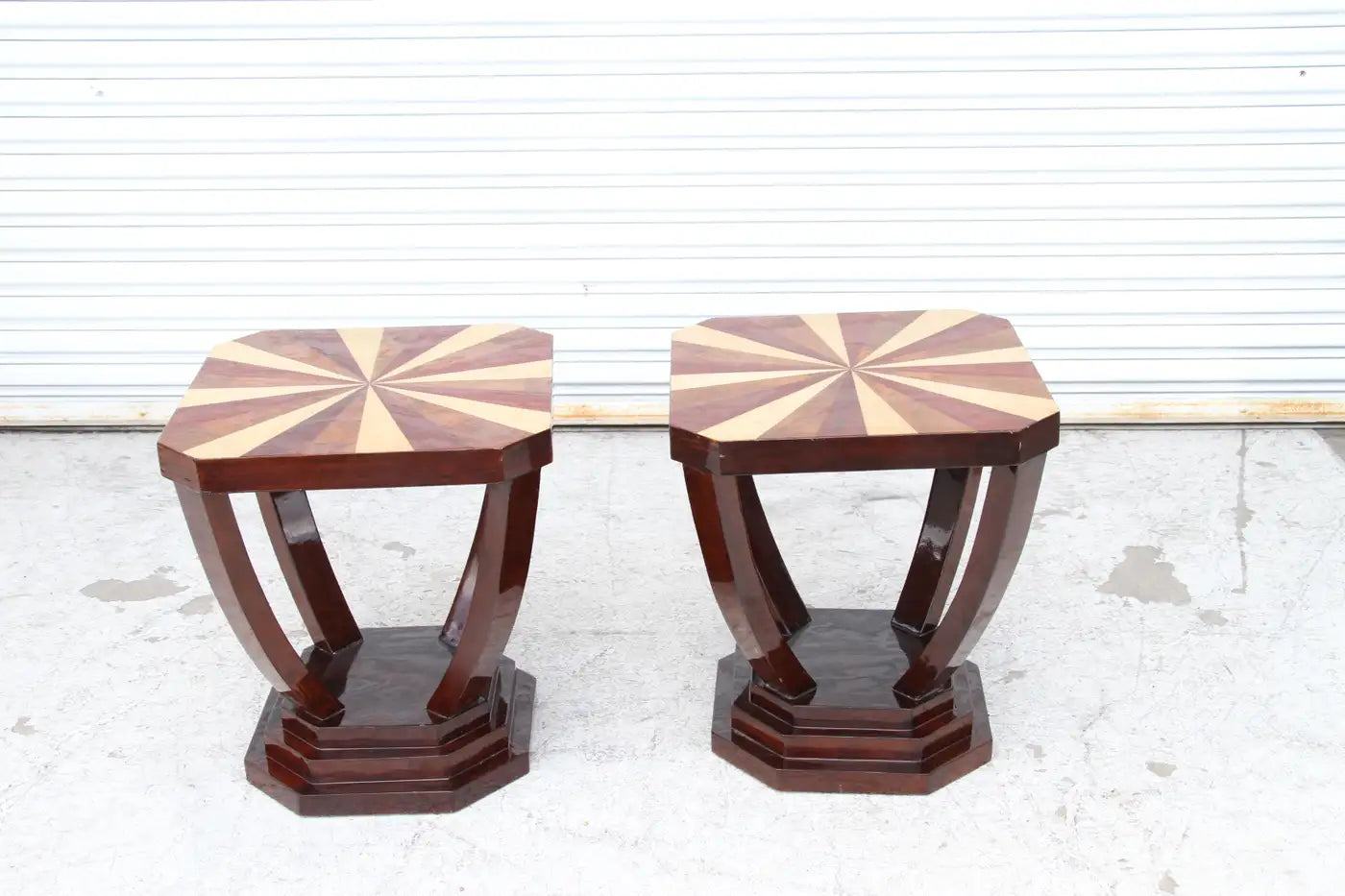 Classic 1920s art deco furniture with dark wood finish