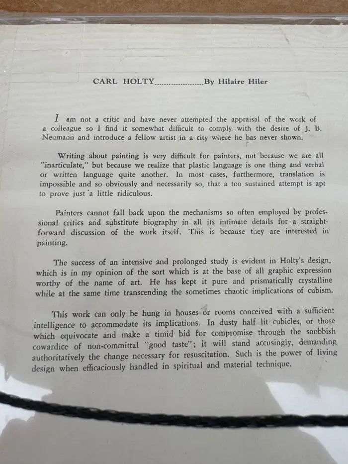 Hilaire Hiler vintage abstract silkscreen design