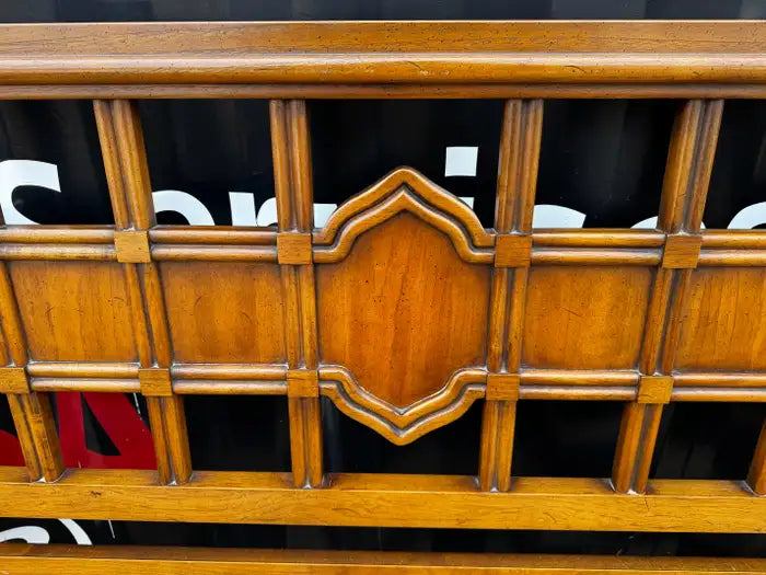 Mid century walnut headboard showcasing fine craftsmanship