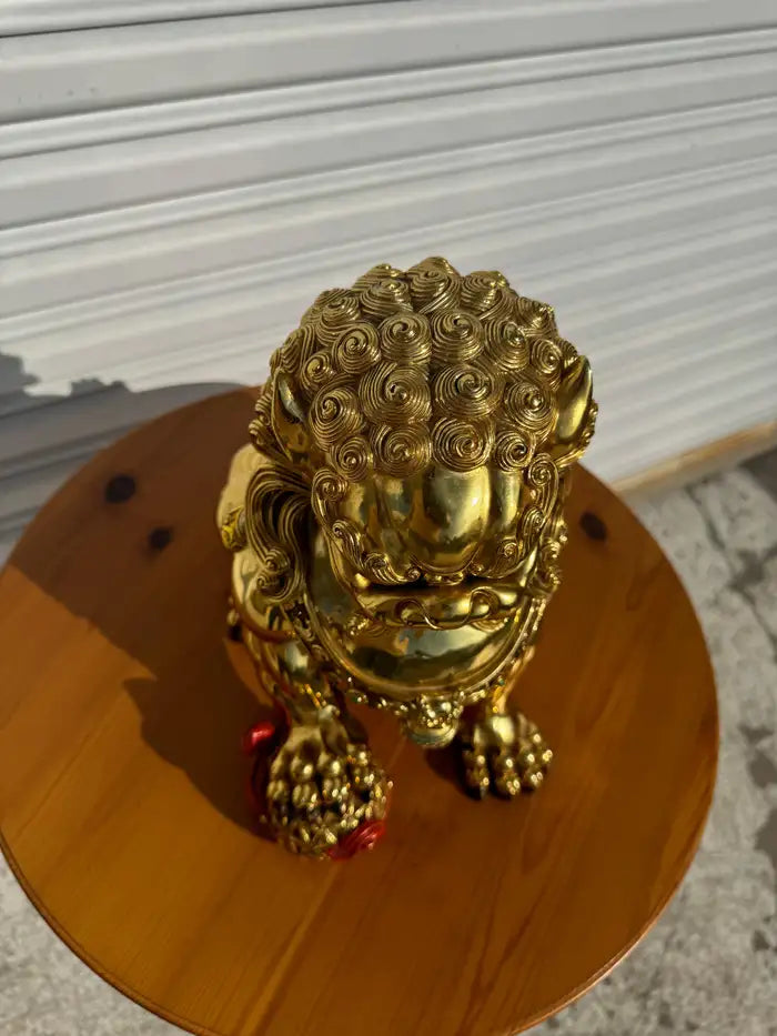 Gold coated foo lion figure