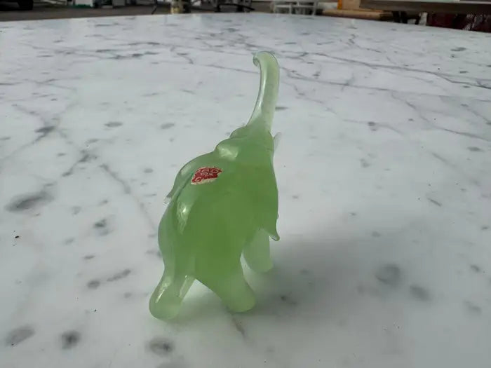 Asian inspired jade elephant decorative sculpture