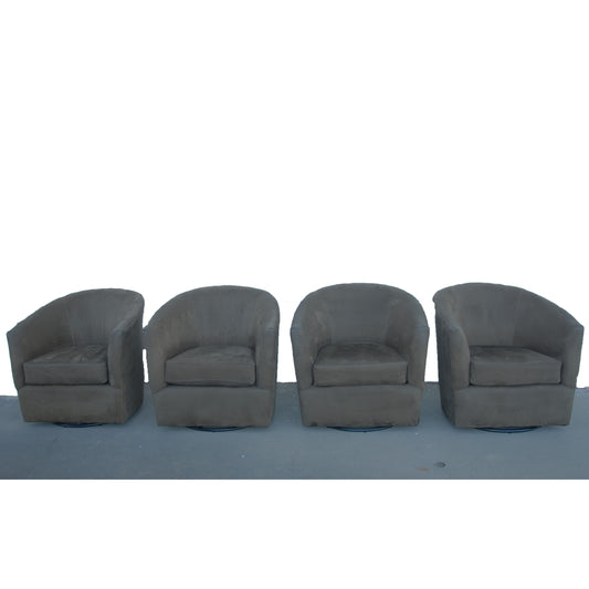 Grey ultrasuede swivel lounge chairs Furniture of America