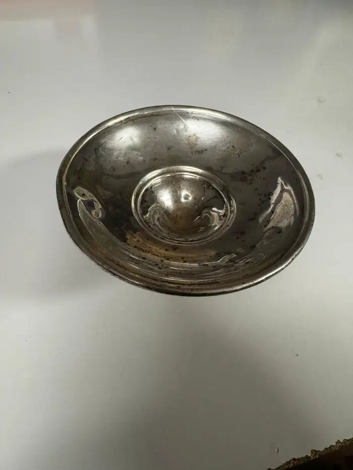 Polished sterling silver compote bowl