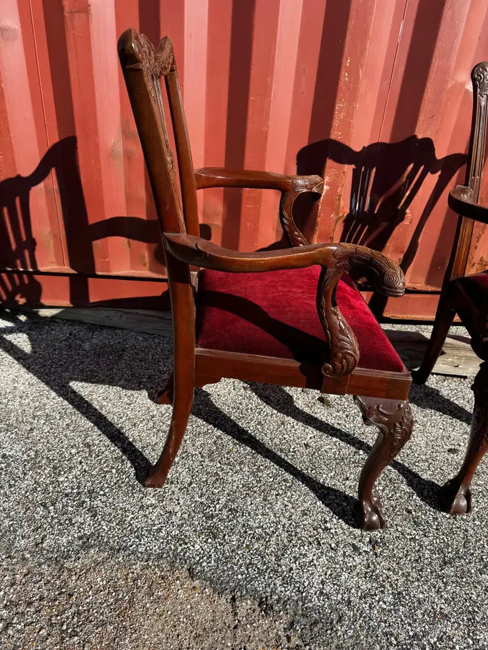 Antique Chippendale armchairs with carved splat