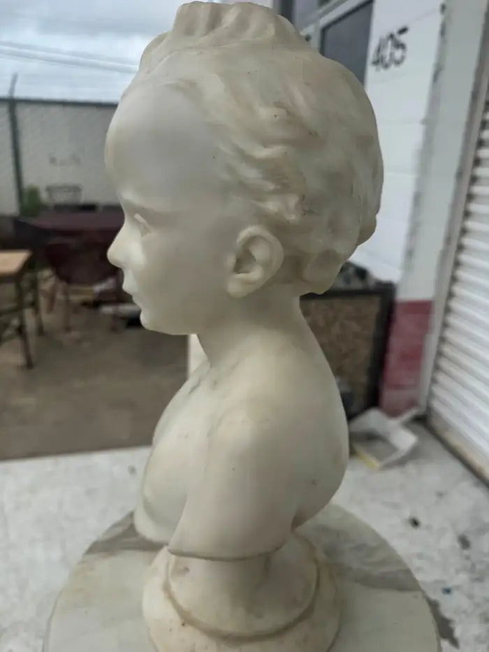 European figurative marble statue with detailed craftsmanship